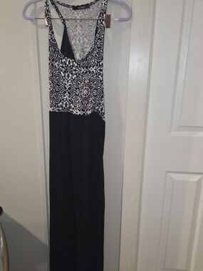 & Other Stories Black and White Patterned Maxi Dress
